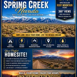BUILD • FARM • RANCH • LIVE FREE — 1.13 BEAUTIFUL ACRES IN ELKO COUNTY, NEVADA WITH BIG MOUNTAIN VIEWS & NO HOA!. APN: 031-023-016