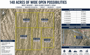 140 Acres in Lucin, Utah – 5 Adjoining APNs, Great Road Access & Views (Box Elder County)