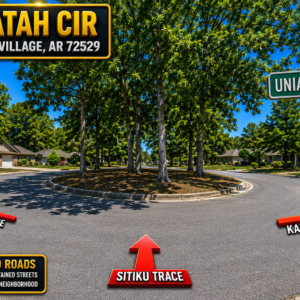 Discover an enticing  1 AcreArkansas & Walk to the Lake Thunderbird -A residential lot nestled near the serene shores of Lake Omaha, perfectly primed for constructing your dream home or placing a charming mobile home. Cherokee Village- Utilities at the property and road frontage: APN: 350-19675-000