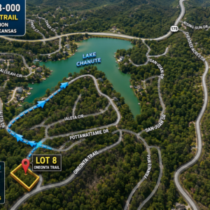 Discover the Lake Chanute Lifestyle in the Beautiful Arkansas Ozarks!  Residential Lot with Utilities and Road Frontage APN: 350-19638-000