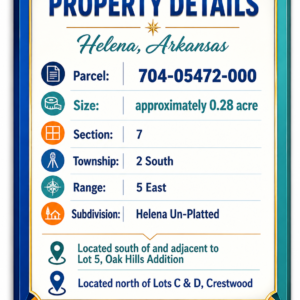 Your West Helena Homesite Awaits — Utilities Ready, Great Road Frontage & Prime Location! APN: 704-04572-000