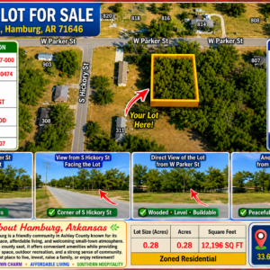 AMAZING RESIDENTIAL LOT IN HAMBURG, ARKANSAS!  Ready for Your Next Home or Investment • Utilities at the Road • Great Road Frontage • Affordable Southern Living: APN 705-01437-000