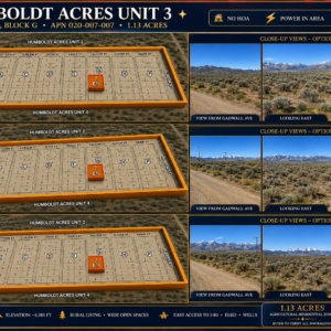 1.13 Acres in Humboldt Acres — Elko County, Nevada • Power Nearby • Mountain Views • Agricultural-Residential • Easy I-80 Access! APN: 020-007-0077