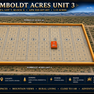 1.13 Acres in Humboldt Acres — Elko County, Nevada • Power Nearby • Mountain Views • Agricultural-Residential • Easy I-80 Access! APN: 020-007-0077