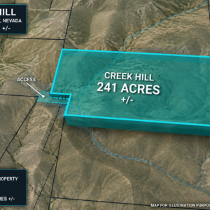 241 Acres in Legendary Nevada Gold Country – Surrounded by BLM Land!  Gold Mining is Back! Own an incredible 241-acre property in the heart of Nevada's legendary gold country, where history, adventure, and opportunity come together. Nestled near Creek Hill and surrounded by vast Bureau of Land Management (BLM) land