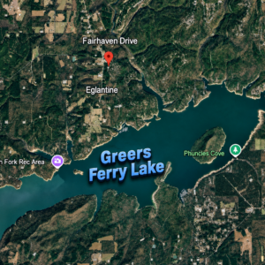Arkansas Residential Property –   Greers Ferry Lake*  Van Buren County — Flat Lot, Ready to Build, Power & Water, Close to the Lake APN: 4400-03261-0000