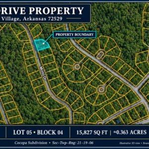Discover a 15,358 Sq Ft Residential Property- Near Lake Aztec-Fulton County Arkansas -Road Frontage & Power APN : 170-12815-000